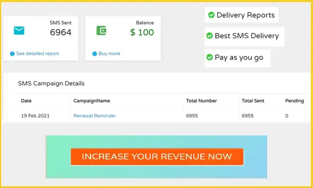 sms markeing software dashboard